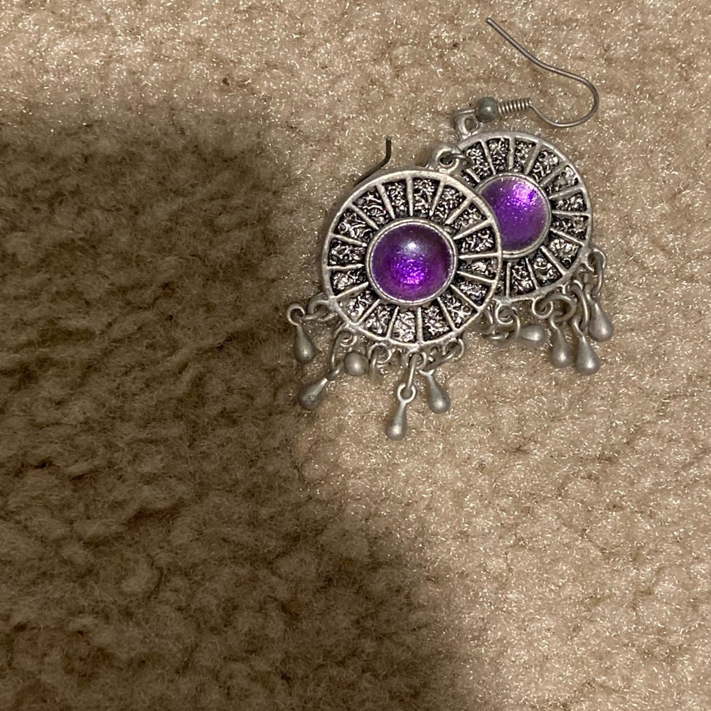 Tibetan circle earrings